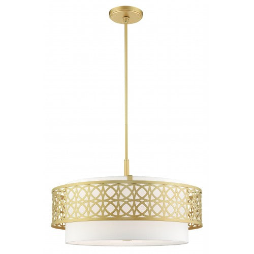 5 Light Soft Gold Pendant Chandelier Chandelier Livex