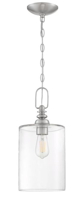 Dardyn 1 Light Mini Pendant in Brushed Polished Nickel (Clear Glass) Pendant Craftmade