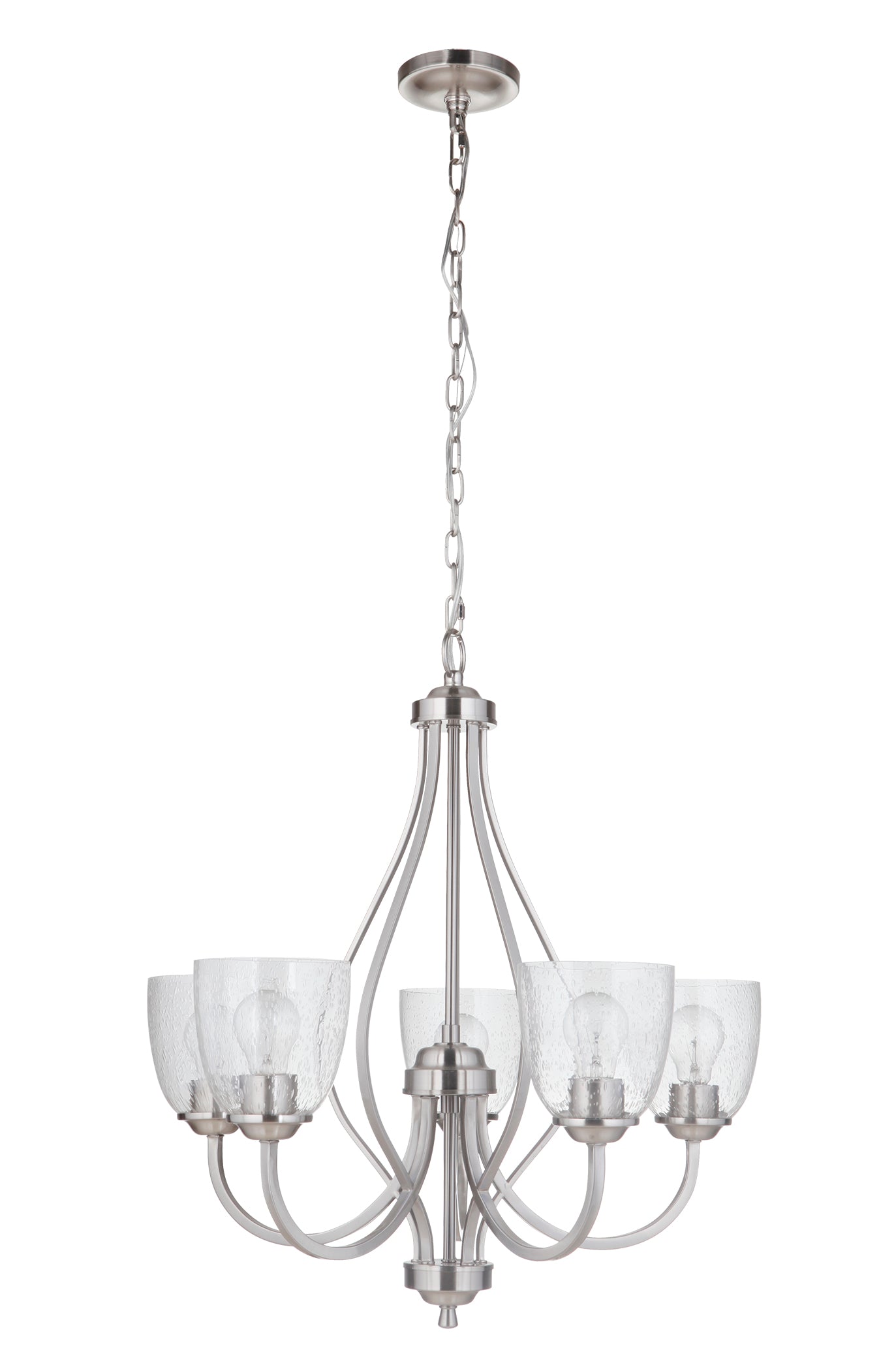 Serene 5 Light Chandelier in Brushed Polished Nickel Chandelier Craftmade