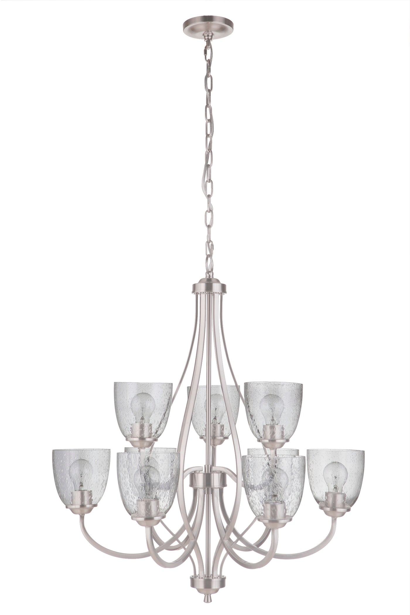 Serene 9 Light Chandelier in Brushed Polished Nickel Chandelier Craftmade