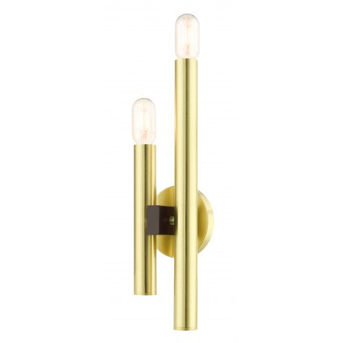 2 Light Satin Brass ADA Double Sconce Wall Sconce Livex