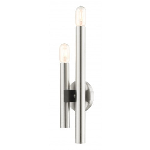 2 Light Brushed Nickel ADA Double Sconce Wall Sconce Livex