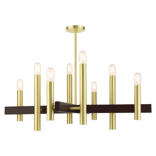 8 Light Satin Brass Chandelier Chandelier Livex