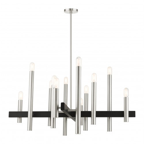 12 Light Brushed Nickel Chandelier Chandelier Livex