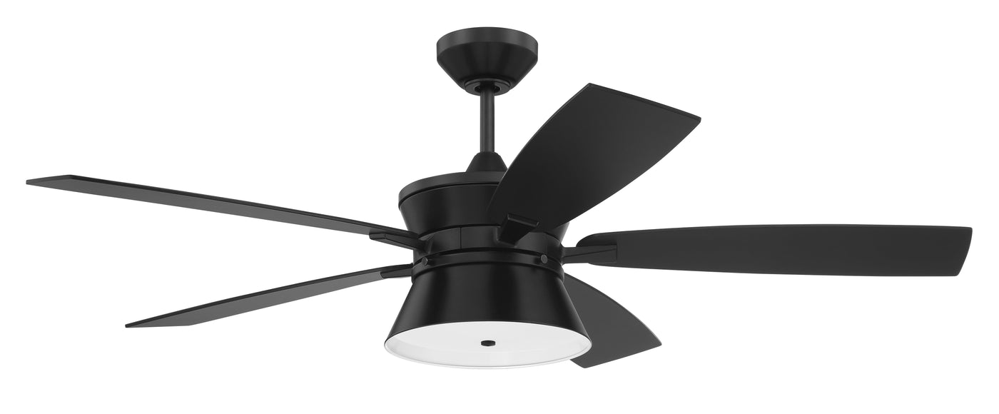 52" Dominick in Flat Black  w/ Flat Black/Greywood Blades Ceiling Fan CRAFTMADE