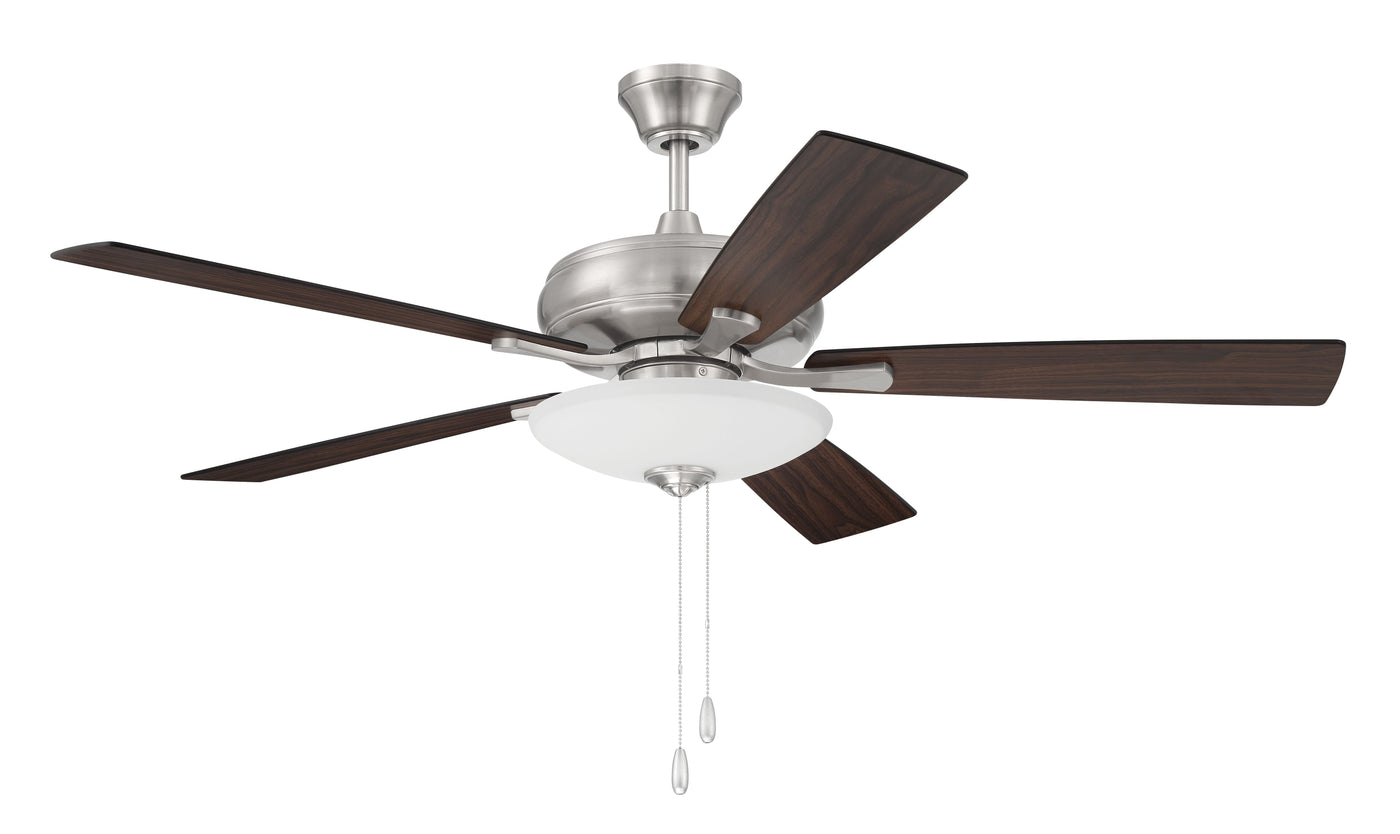 52" Eos 3 Light Bowl in Brushed Polished Nickel w/ Driftwood/Walnut Blades Ceiling Fan CRAFTMADE