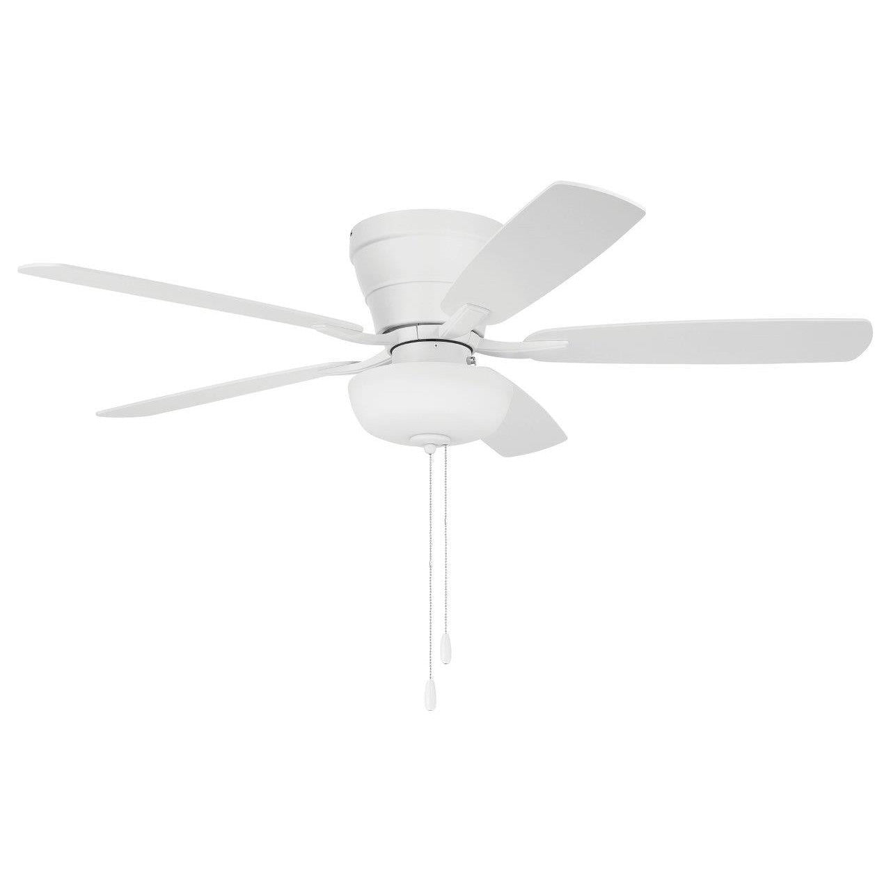 52" Wheeler 2-Light Bowl in White w/ White/Washed Oak Blades Ceiling Fan CRAFTMADE