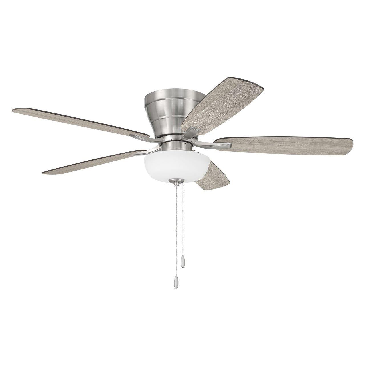 52" Wheeler 2-Light Bowl in Brushed Polished Nickel w/ Driftwood/Walnut Blades Ceiling Fan CRAFTMADE