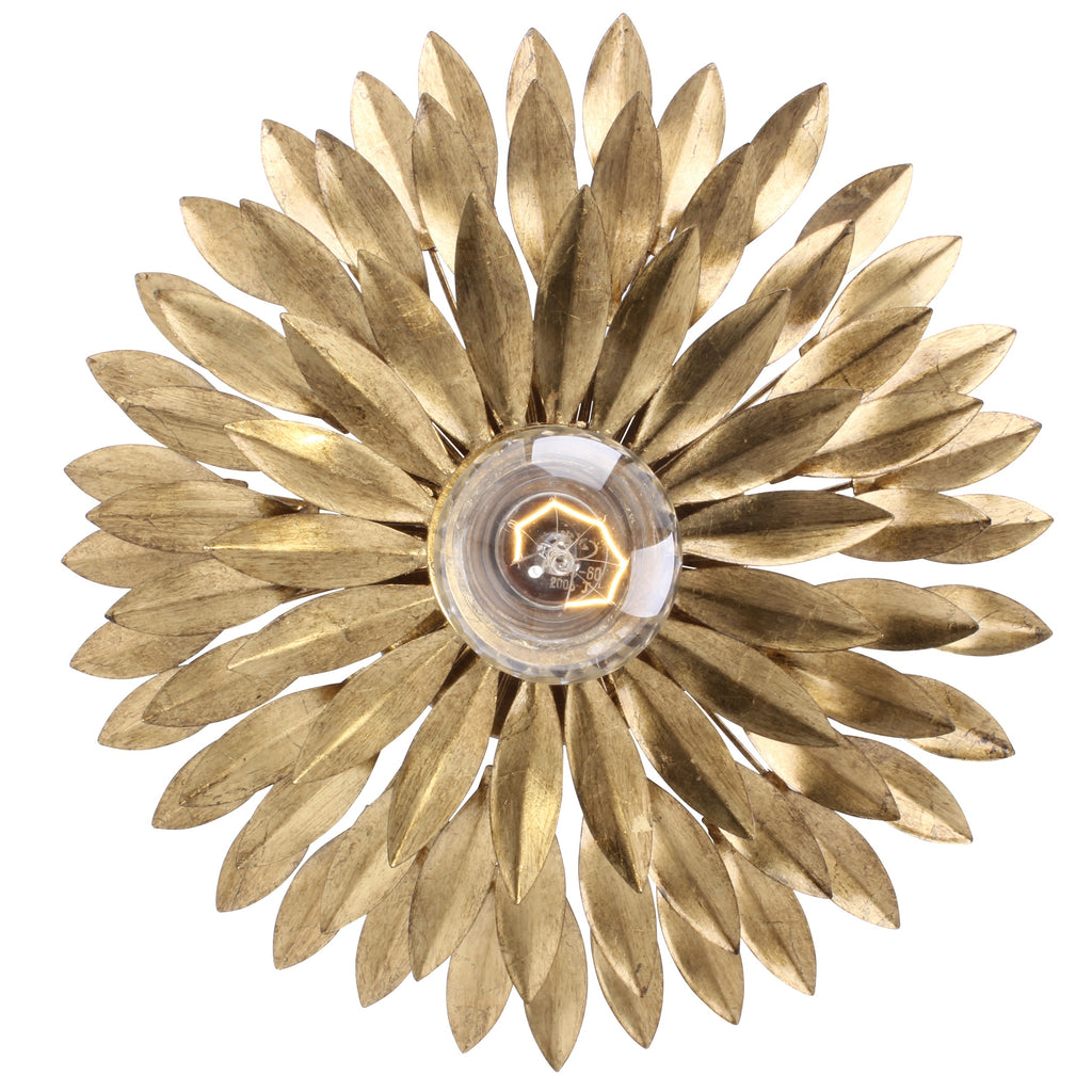 Broche 1 Light Antique Gold Sconce Wall Sconce Crystorama