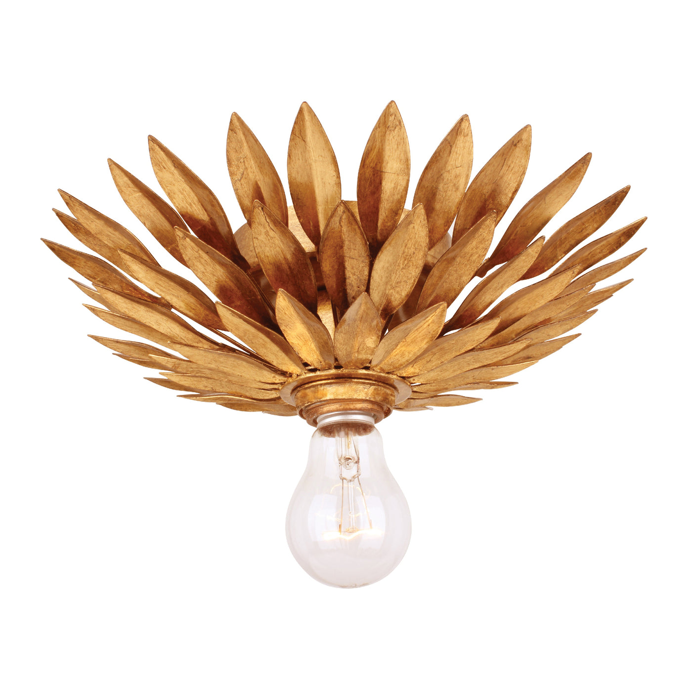 Broche 1 Light Antique Gold Flush Mount Semi Flush Crystorama