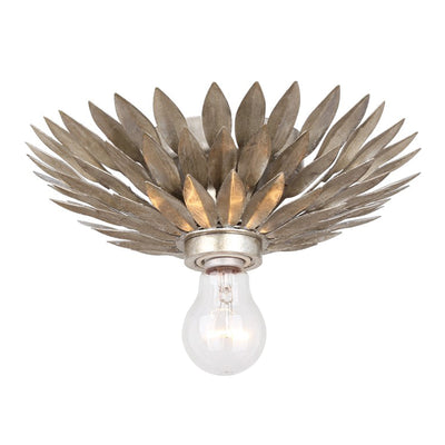 Broche 1 Light Antique Silver Flush Mount Semi Flush Crystorama