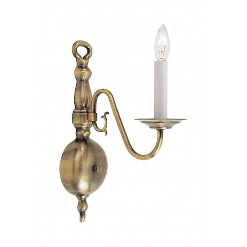 1 Light Antique Brass Wall Sconce Wall Sconce Livex