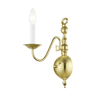 1 Light Polished Brass Wall Sconce Wall Sconce Livex