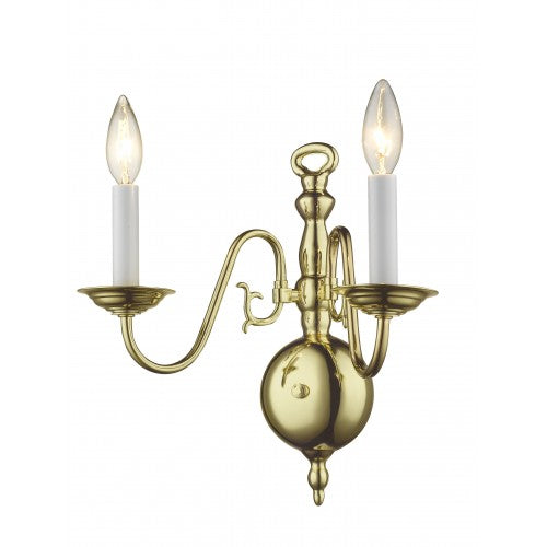 2 Light Polished Brass Wall Sconce Wall Sconce Livex