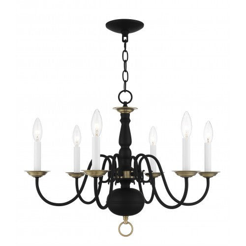 6 Light Black Chandelier Chandelier Livex