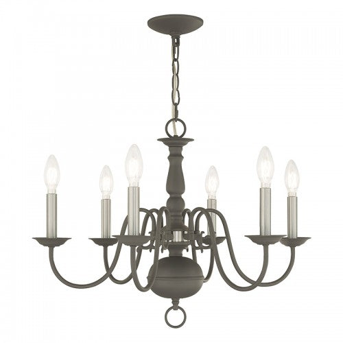 6 Light Scandinavian Gray Chandelier Chandelier Livex