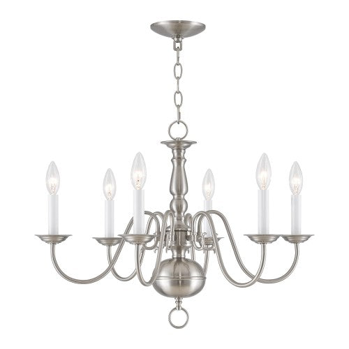 6 Light Brushed Nickel Chandelier Chandelier Livex