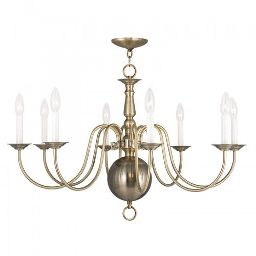 8 Light Antique Brass Chandelier Chandelier Livex