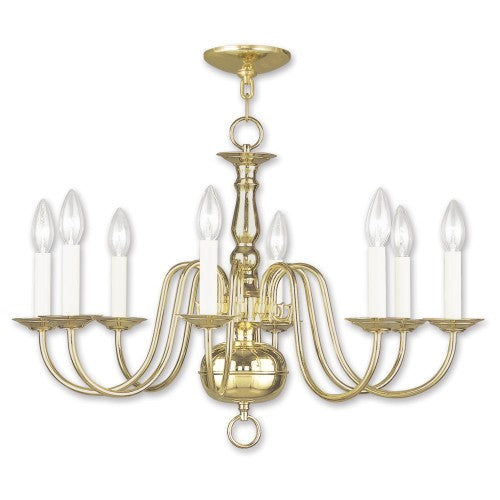 8 Light Polished Brass Chandelier Chandelier Livex