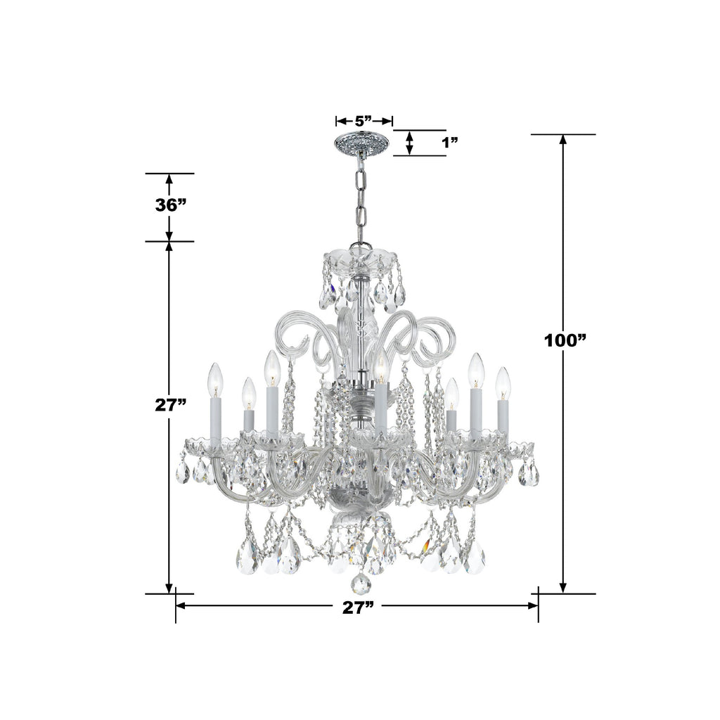 Traditional Crystal 8 Light Hand Cut Crystal Polished Chrome Chandelier Chandelier Crystorama