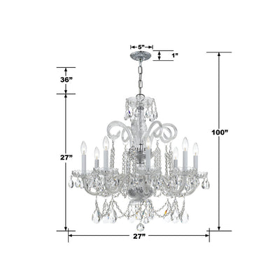 Traditional Crystal 8 Light Hand Cut Crystal Polished Chrome Chandelier Chandelier Crystorama