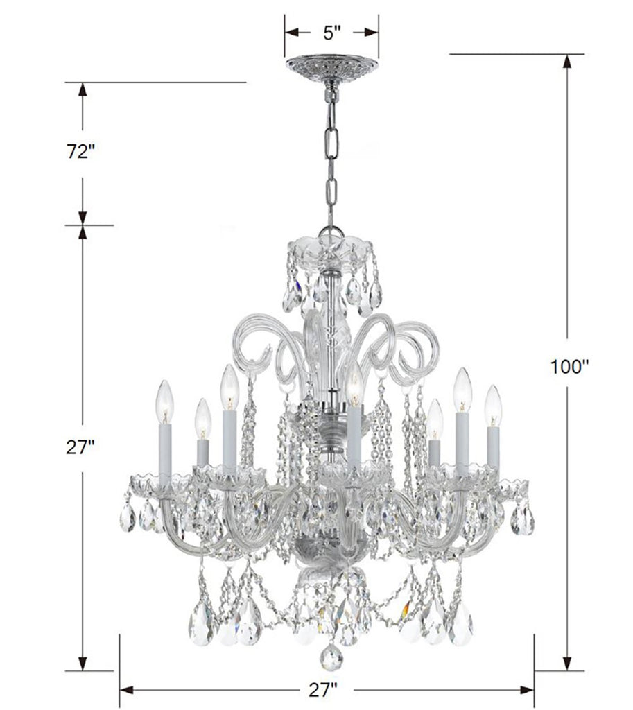 Traditional Crystal 8 Light Spectra Crystal Polished Chrome Chandelier Chandelier Crystorama