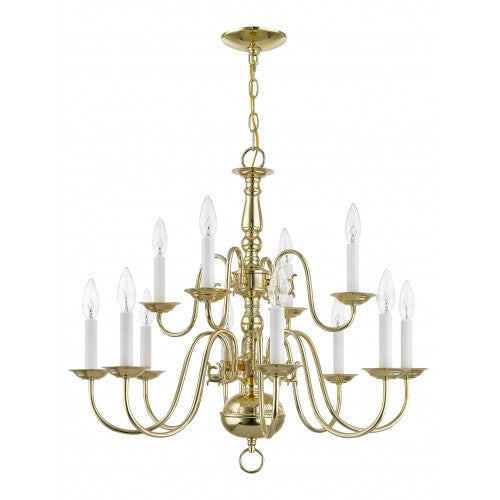 12 Light Polished Brass Chandelier Chandelier Livex