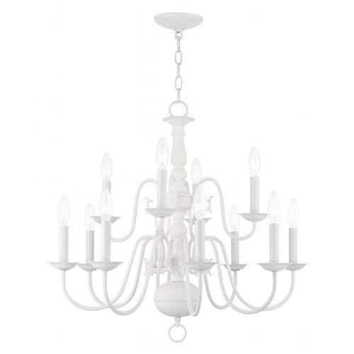 12 Light White Chandelier Chandelier Livex