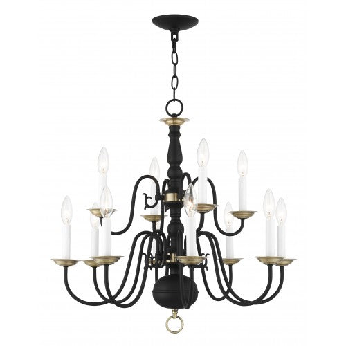 12 Light Black Chandelier Chandelier Livex