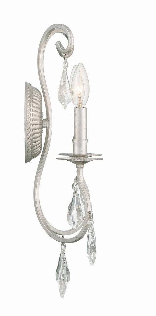 Ashton 2 Light Hand Cut Crystal Olde Silver Sconce Wall Sconce Crystorama