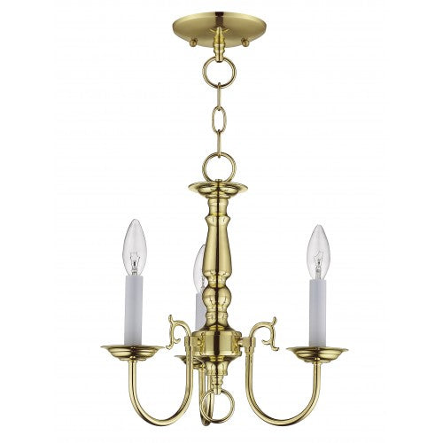 3 Light Polished Brass Chandelier Chandelier Livex