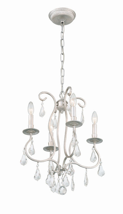 Ashton 4 Light Hand Cut Crystal Olde Silver Mini Chandelier Chandelier Crystorama