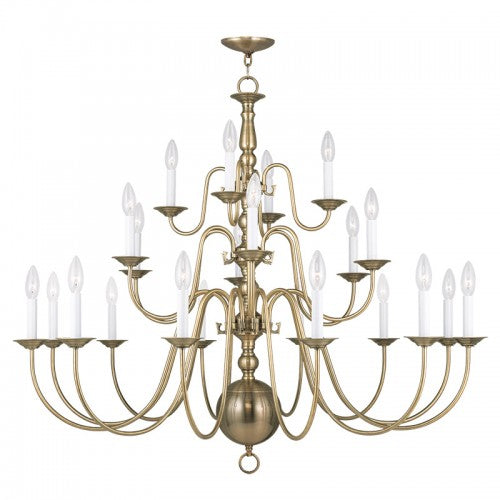 22 Light Antique Brass Chandelier Chandelier Livex