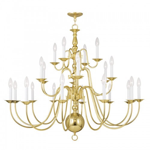 22 Light Polished Brass Chandelier Chandelier Livex