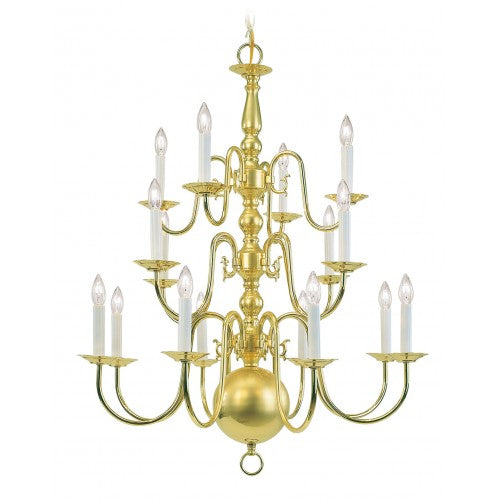 16 Light Polished Brass Chandelier Chandelier Livex