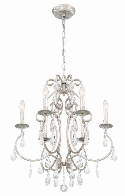 Ashton 6 Light Hand Cut Crystal Olde Silver Chandelier Chandelier Crystorama