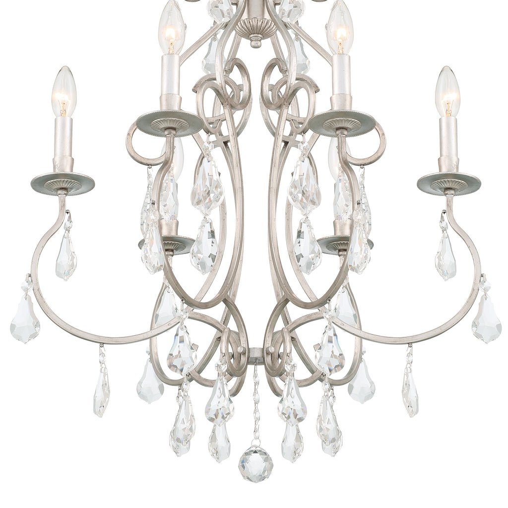 Ashton 6 Light Hand Cut Crystal Olde Silver Chandelier Chandelier Crystorama