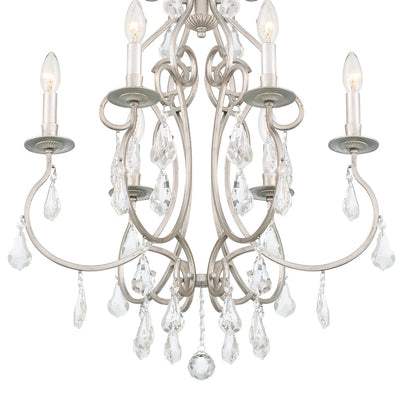 Ashton 6 Light Hand Cut Crystal Olde Silver Chandelier Chandelier Crystorama