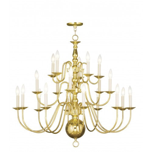 20 Light Polished Brass Chandelier Chandelier Livex