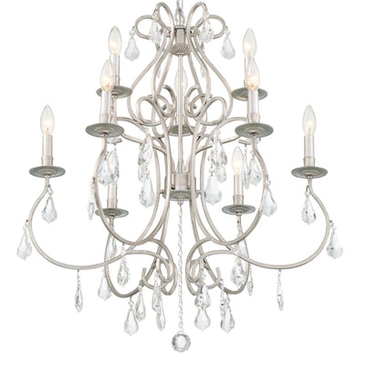 Ashton 9 Light Hand Cut Crystal Olde Silver Chandelier Chandelier Crystorama