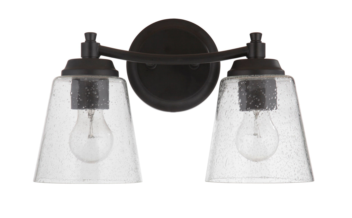 ##Antique Hardware## Tyler 2 Light Vanity in Flat Black