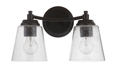 ##Antique Hardware## Tyler 2 Light Vanity in Flat Black