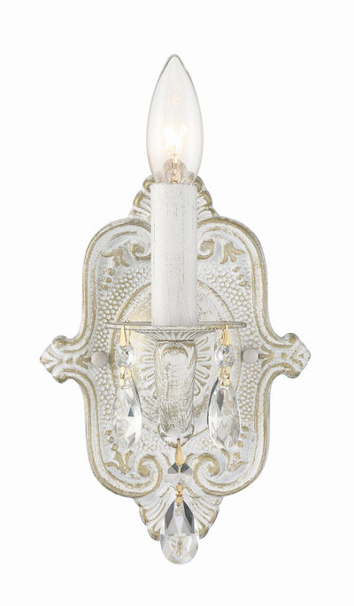 Paris Market 1 Light Clear Crystal Antique White Sconce Wall Sconce Crystorama