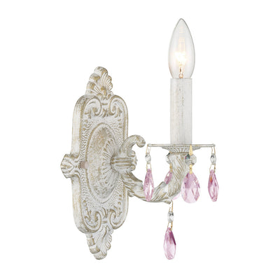 Paris Market 1 Light Clear Crystal Antique White Sconce Wall Sconce Crystorama