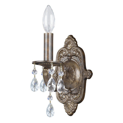 Paris Market 1 Light Rose Crystal Antique White Sconce Wall Sconce Crystorama