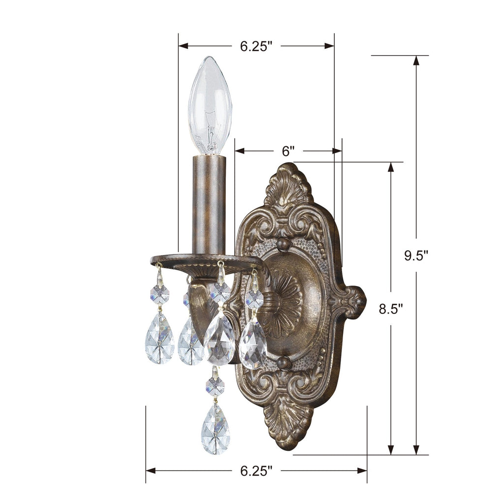 Paris Market 1 Light Spectra Crystal Venetian Bronze Sconce Wall Sconce Crystorama