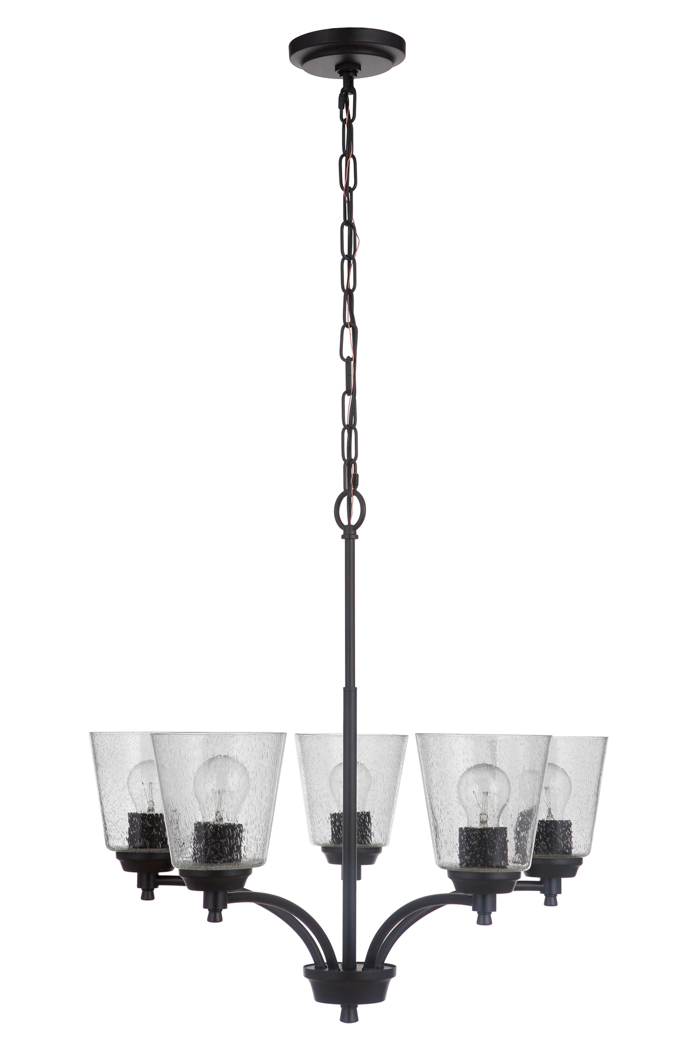 Tyler 5 Light Chandelier in Flat Black Chandelier Craftmade