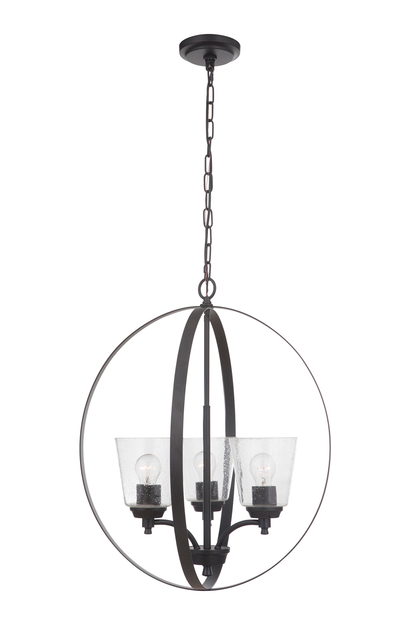 Tyler 3 Light Foyer in Flat Black Pendant Craftmade