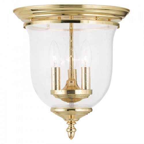 3 Light Polished Brass Ceiling Mount Flush Mount Livex