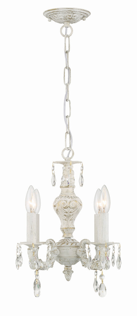 Paris Market 4 Light Clear Crystal Antique White Mini Chandelier Chandelier Crystorama